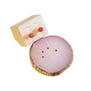 Red Lantern Fish Carp Tassel Earrings